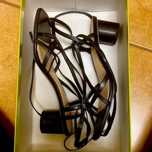 Gianni Bini black sandal wrap around ankle